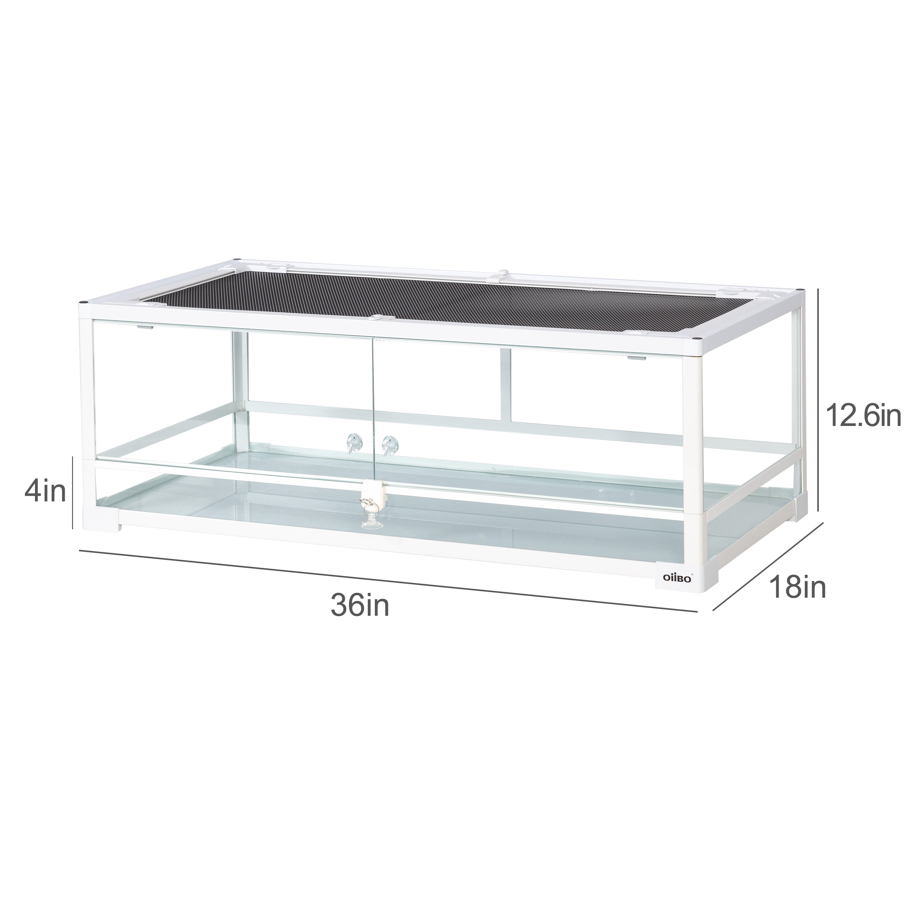 OiiBO Reptile Glass Terrarium， Swing Doors with Screen Ventilation Reptile Terrarium 36