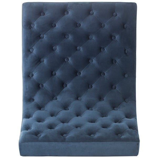 SAFAVIEH Mid-Century Modern Glam Hadley Tufted Velvet Navy Blue Club Chair - 25