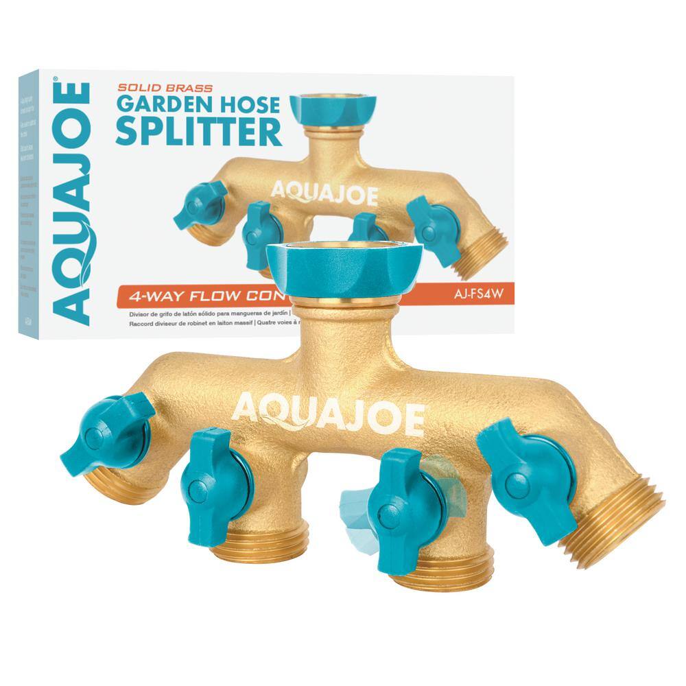 AQUA JOE 4-Way Garden Hose Splitter AJ-FS4W