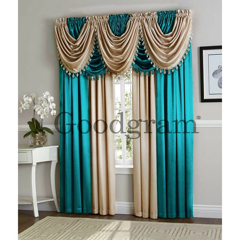 Kate Aurora Ultra Lux Faux Silk Regency Crinkle Rod Pocket Semi Sheer Single Curtain Panel