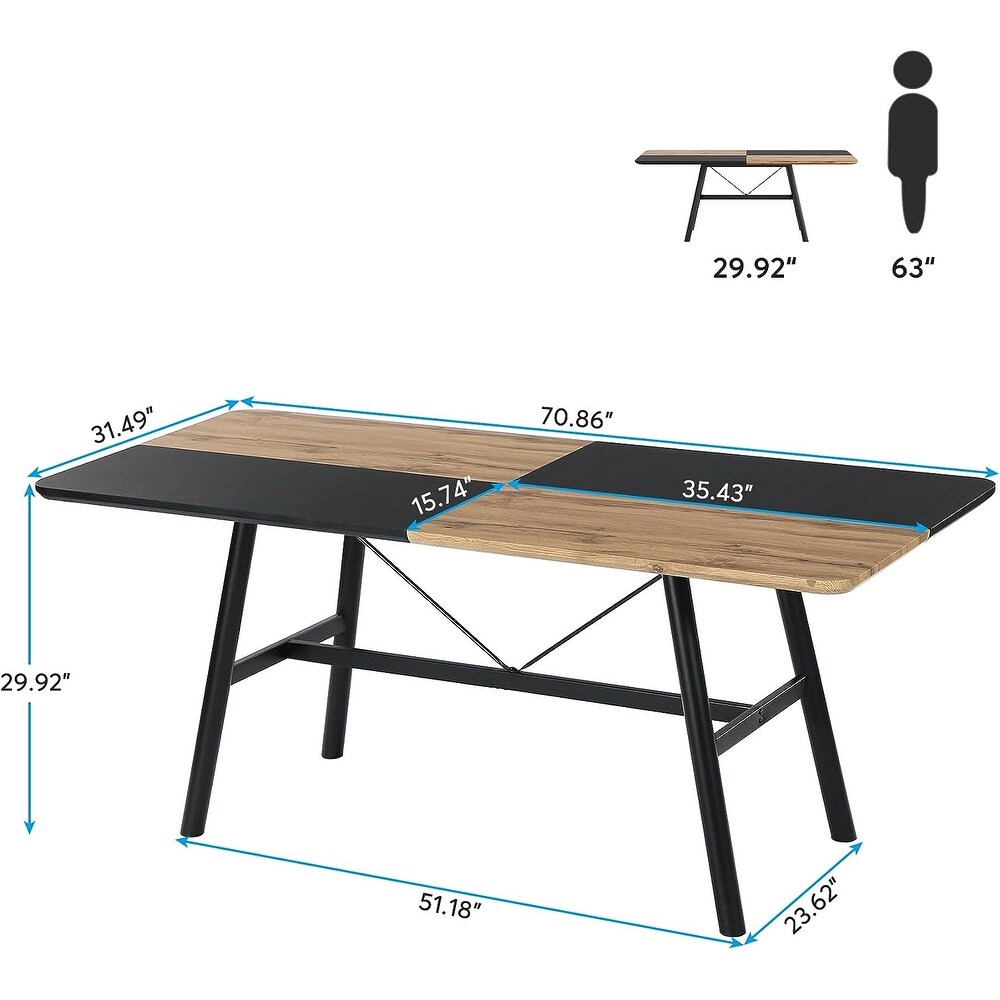 70.86 inch Dining Table for 6 to 8 People