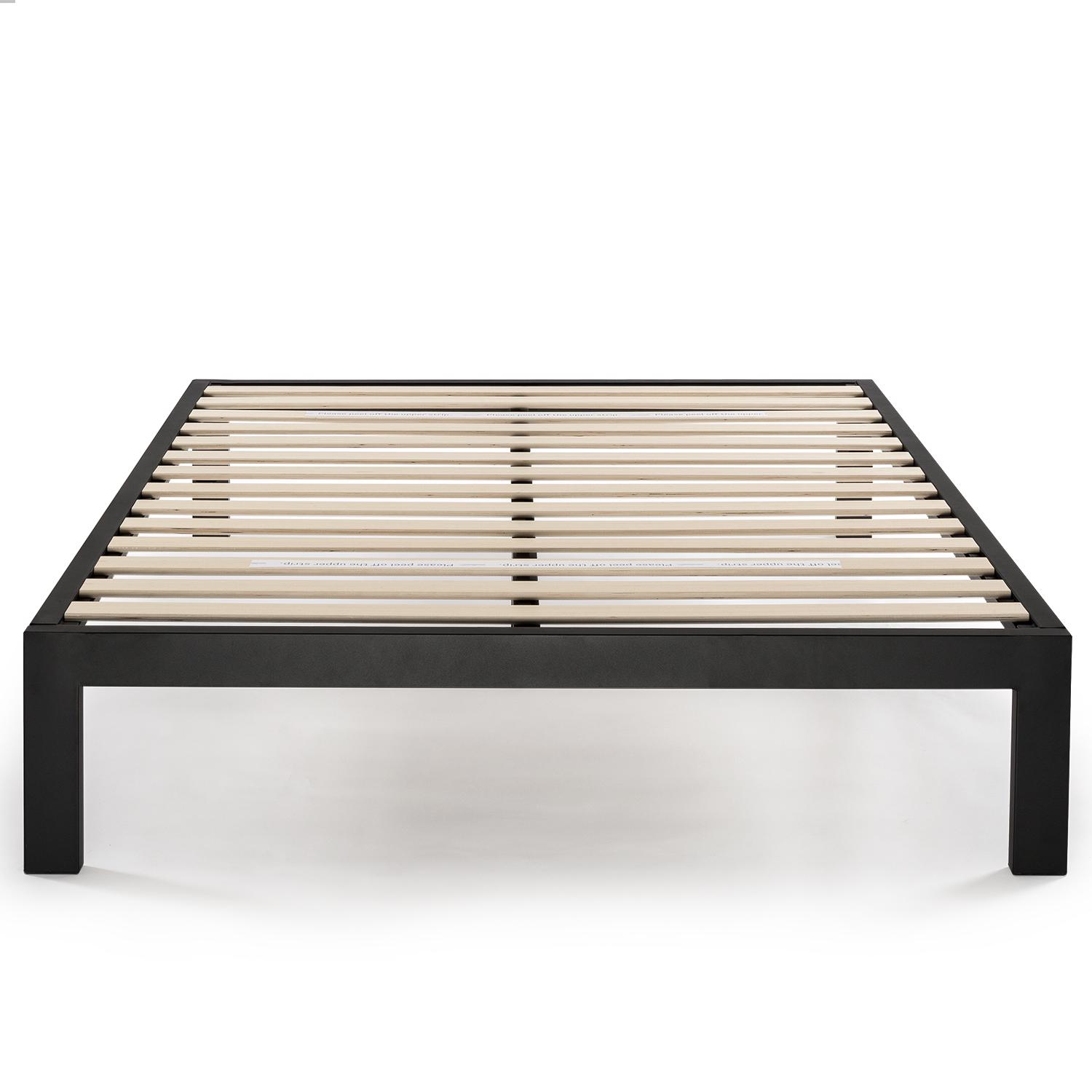 Mellow Just Mallet 14  Heavy Duty Metal Platform Bed with Wooden Slats Black Full  Crowdfused