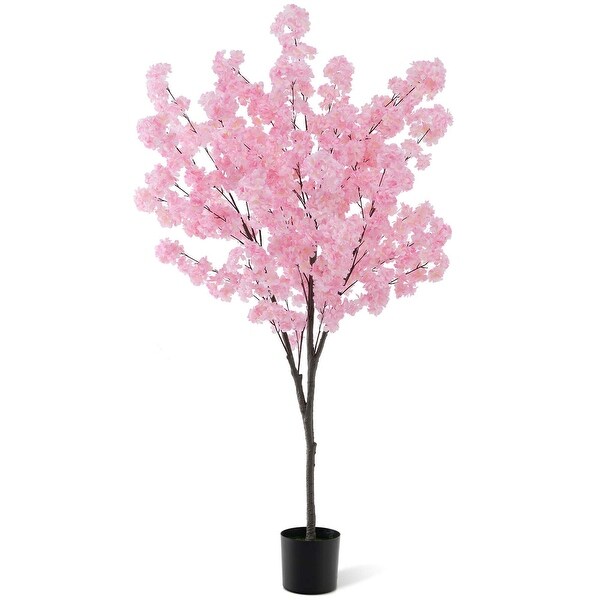 Costway 6.5 FT 1/2 PCS Tall Artificial Cherry Blossom Tree with 1170