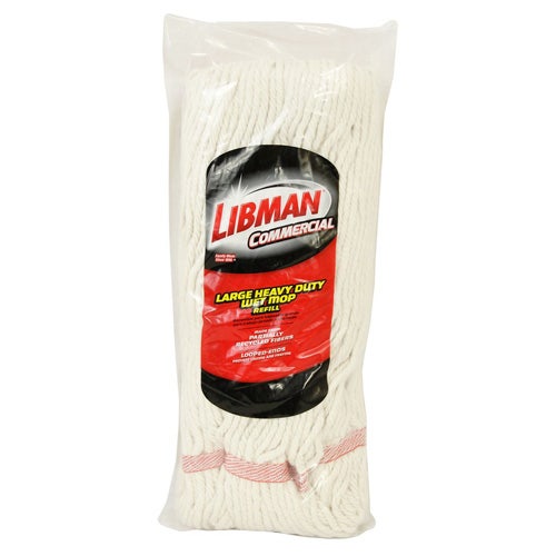 Libman 972 Large Cotton Lopped-End Wet Mop Head， Case of 6