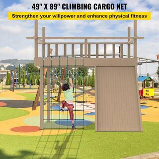 VEVOR Playground Climbing Cargo Net 49 x 89 in. Cargo Net Climbing Outdoor w500 lbs. Weight Capacity Climbing Rope for Kids PPWLSBDD49X77KEHRV0