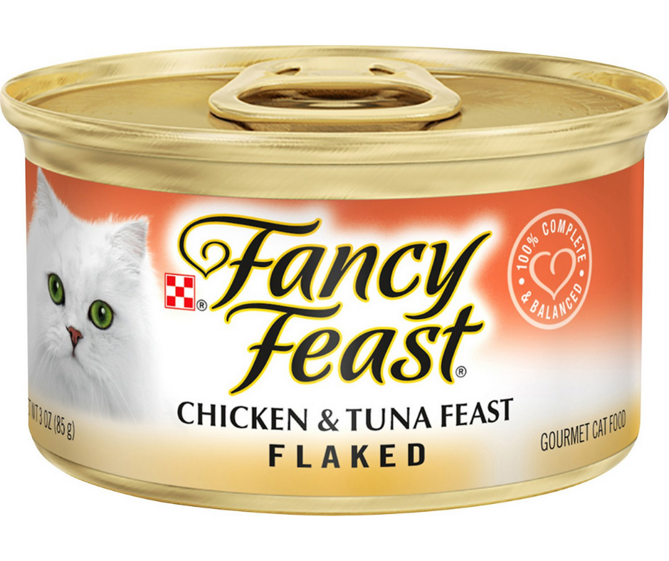 Purina Fancy Feast - All Breeds， Adult Cat Flaked Chicken and Tuna Recip