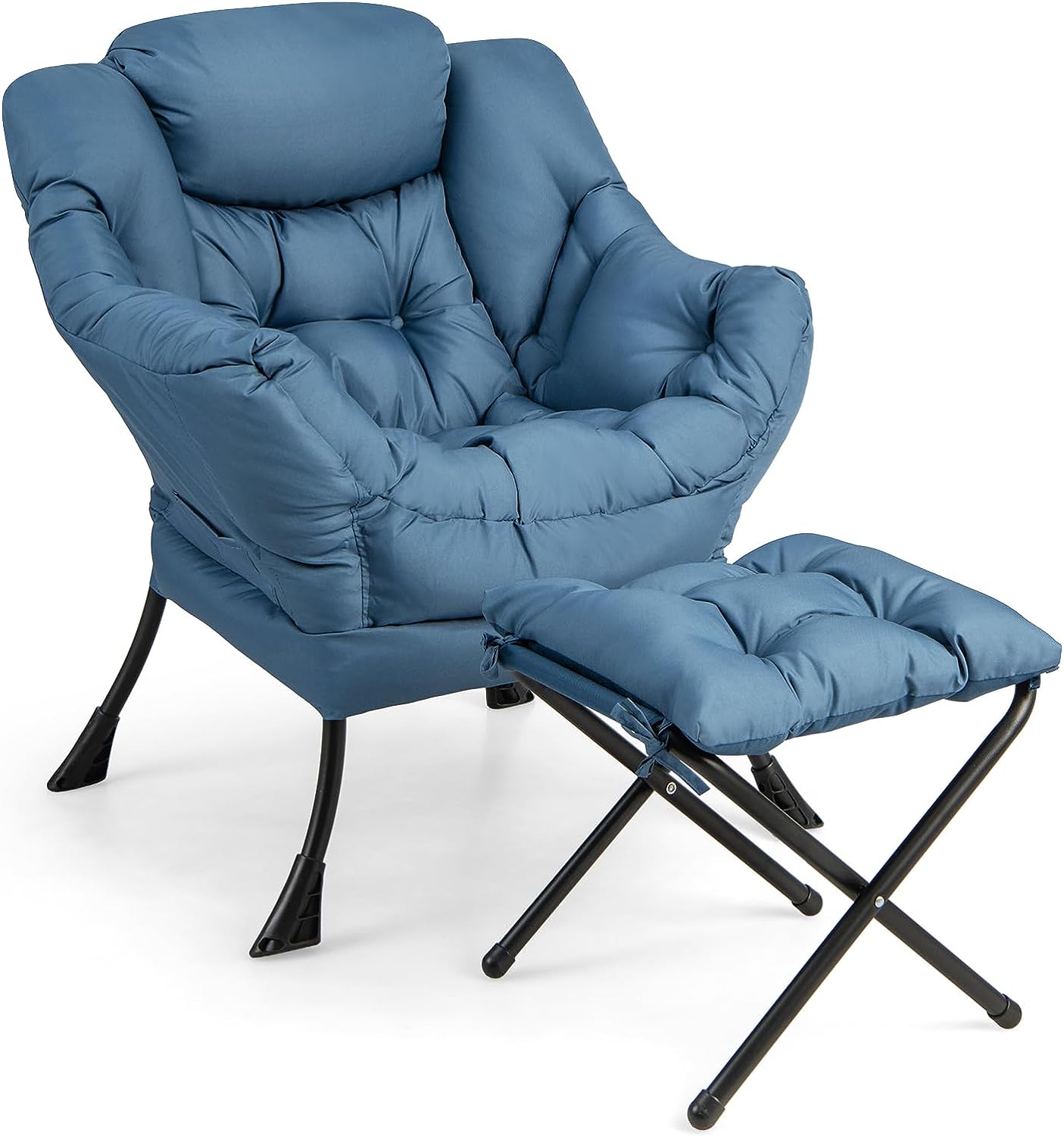 Giantex Modern Lazy Chair, Accent Contemporary Lounge Chair Polyester Fabric w/Steel Frame