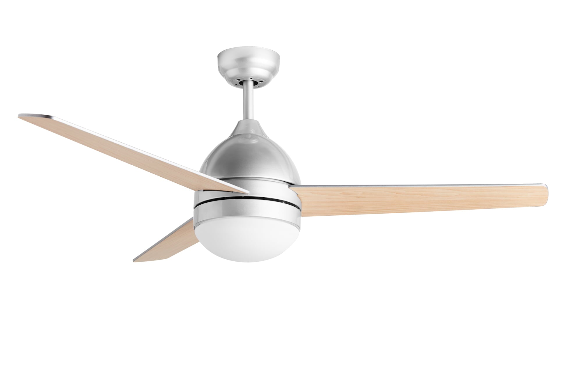 Hauslane CF2000 48 inch Modern Ceiling Fan in Sliver Finish with Quiet Motor， Bright LED Lamp， reversible motor and Three Reversible Blades， Remote Control Included!