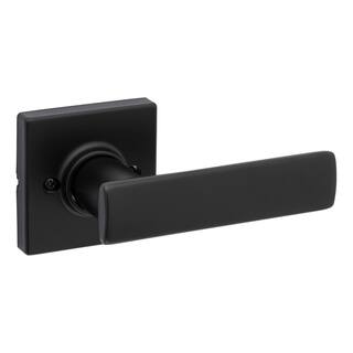 Kwikset Breton Square Matte Black Half -Dummy Door Lever Featuring Microban 488BRNL SQT 514