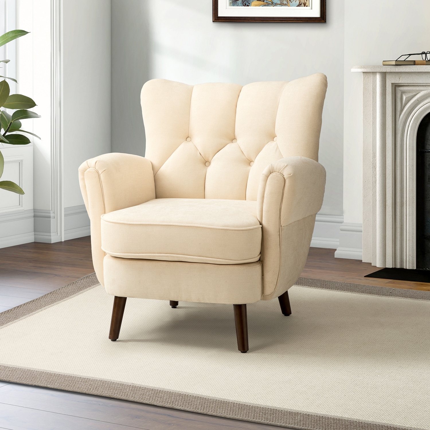 Gira Comfy Living Room Club Chair with Solid Wood Legs by HULALA HOME