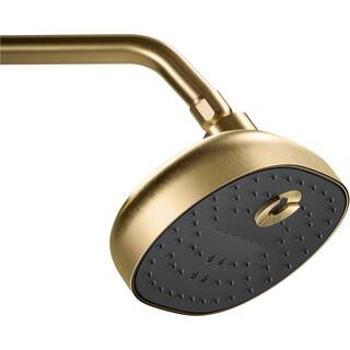 KOHLER Statement 3-Spray Patterns with 2.5 GPM 8 in. Wall Mount Fixed Shower Head in Vibrant Brushed Moderne Brass 26290-2MB