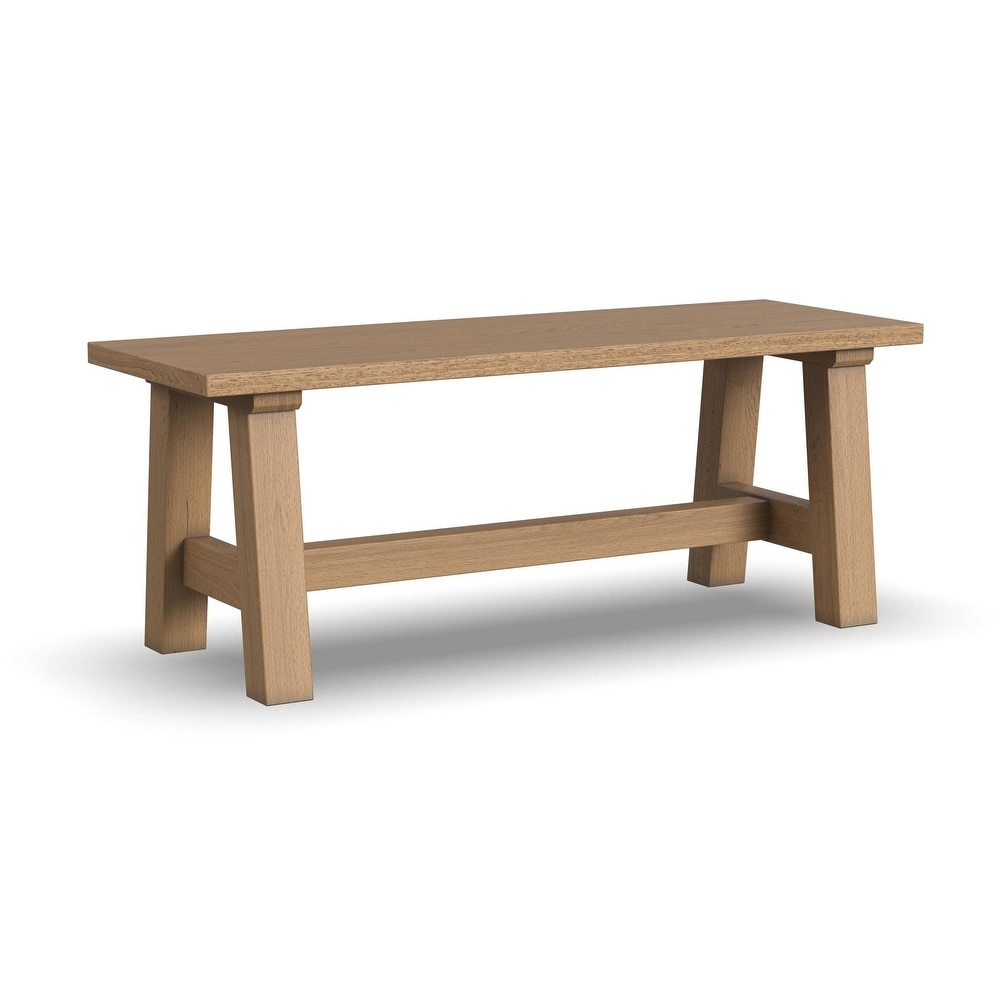 Trestle Brown Wood Bench for Dining or Entry Way by Homestyles   46\