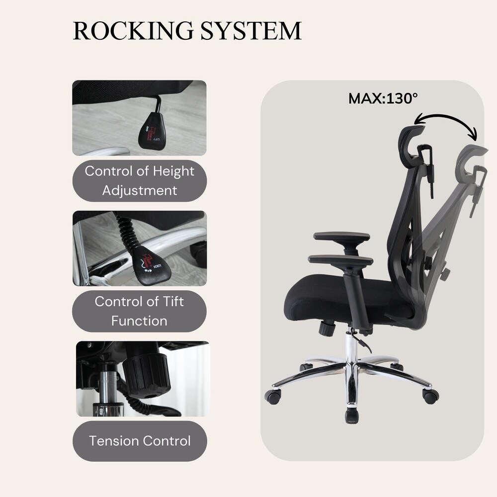 Mesh High Back Computer Chair  Modern Ergonomic Office Desk Chairs  Executive Rolling Swivel Chair with Reclining Function