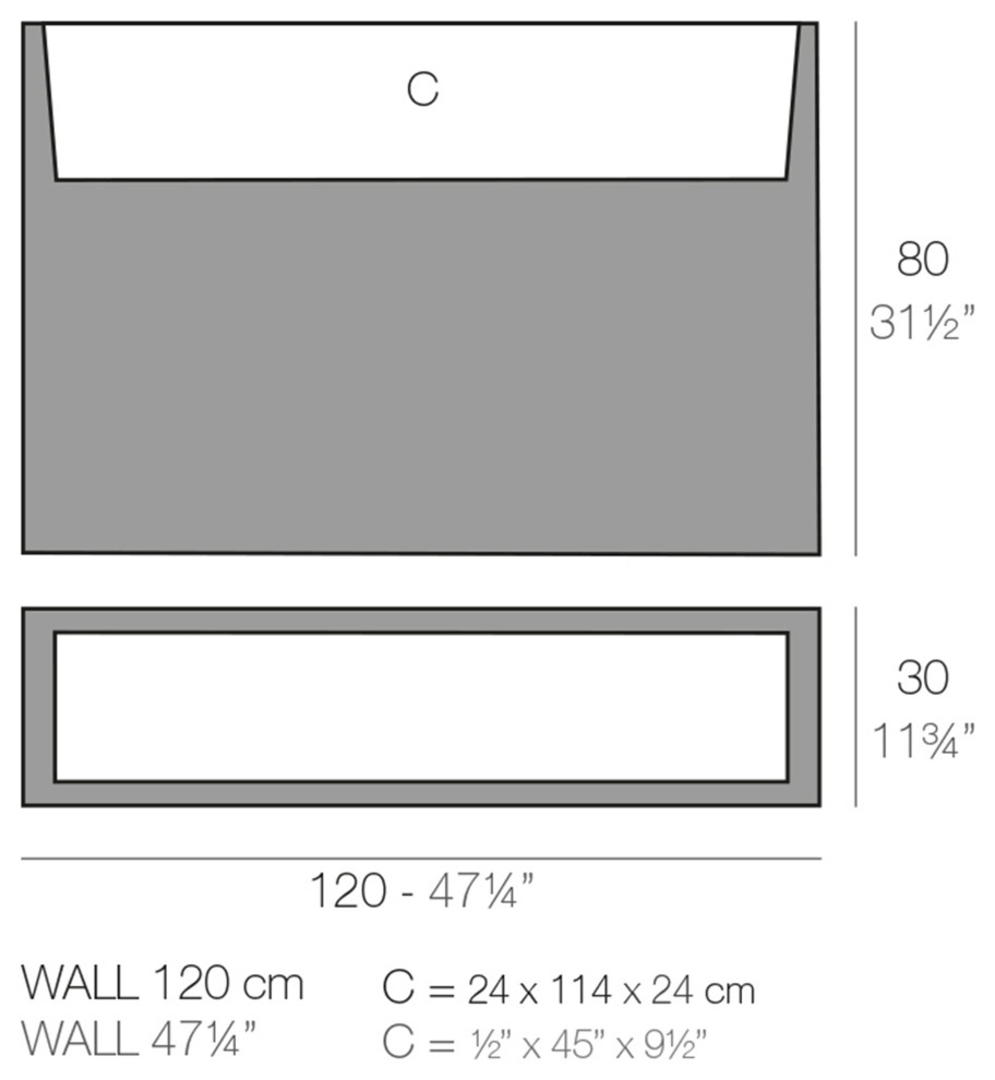 Wall Planter 11.75 quotx47.25 quotx31.5 quotBasic White   Transitional   Outdoor Pots And Planters   by Vondom  Houzz