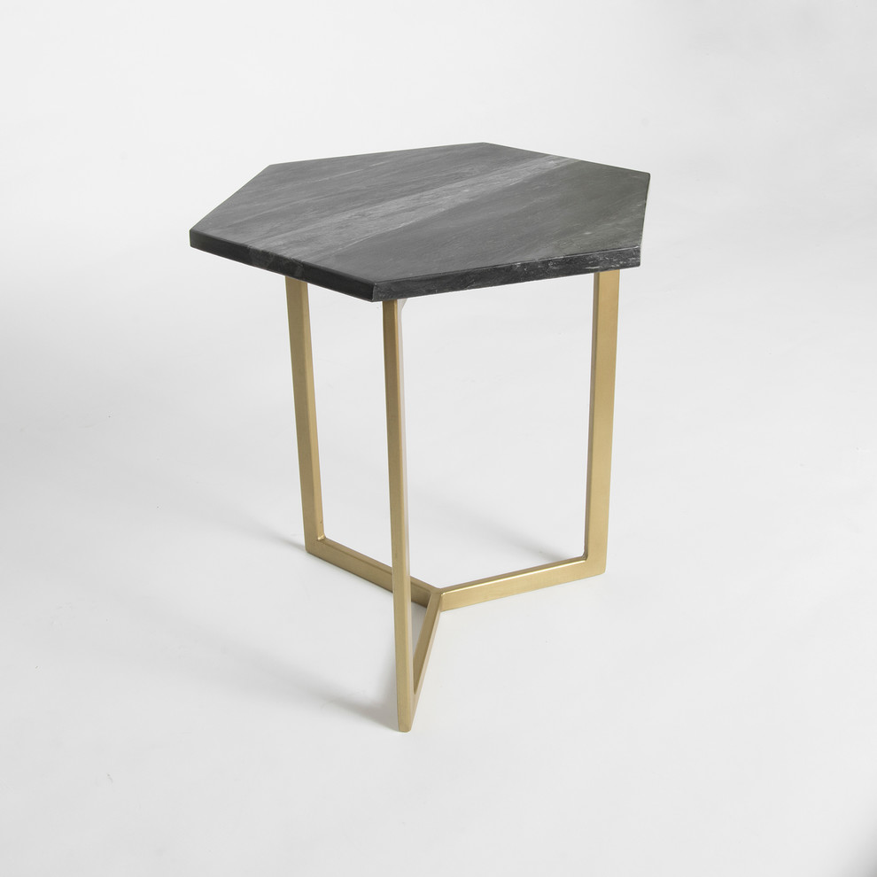 Marble Hexagon Accent Table   Contemporary   Side Tables And End Tables   by Best Home Fashion  Houzz