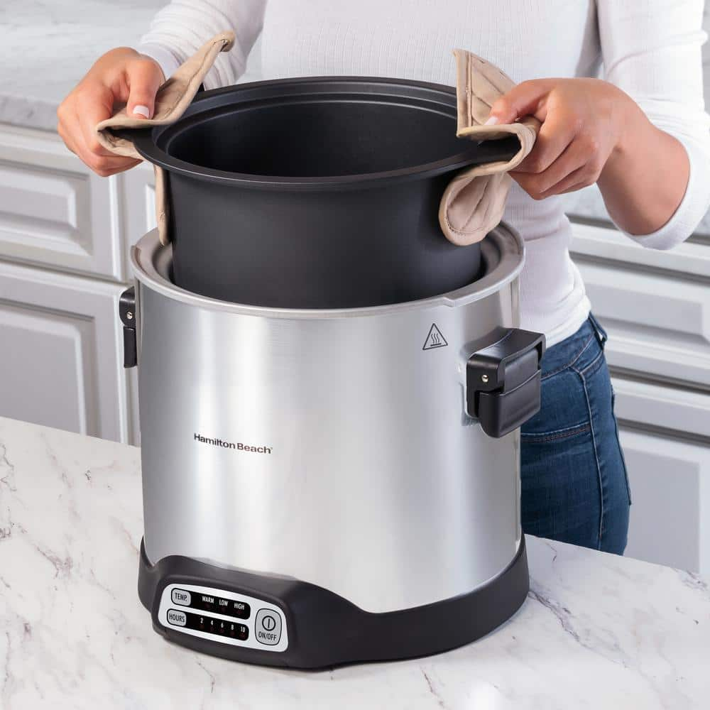 Hamilton Beach 10 qt. Stainless Steel Sear and Cook Stockpot Slow Cooker 33196