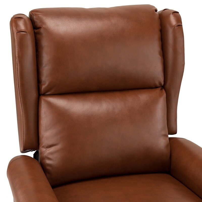 Leather Manual Swivel Recliner with Metal Base