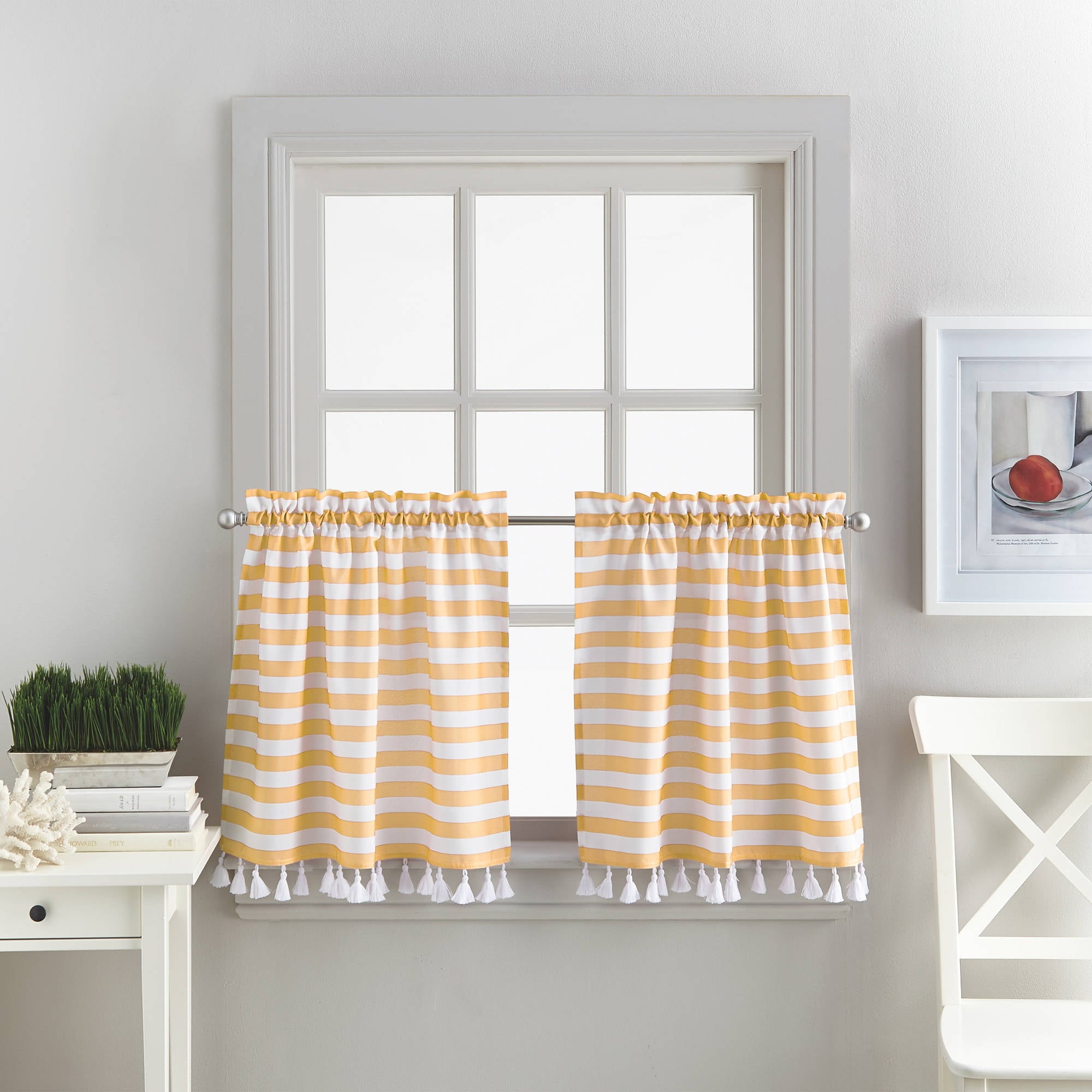 Better Homes & Gardens Stripes Rod Pocket Energy Efficient Curtain, 58 x 36