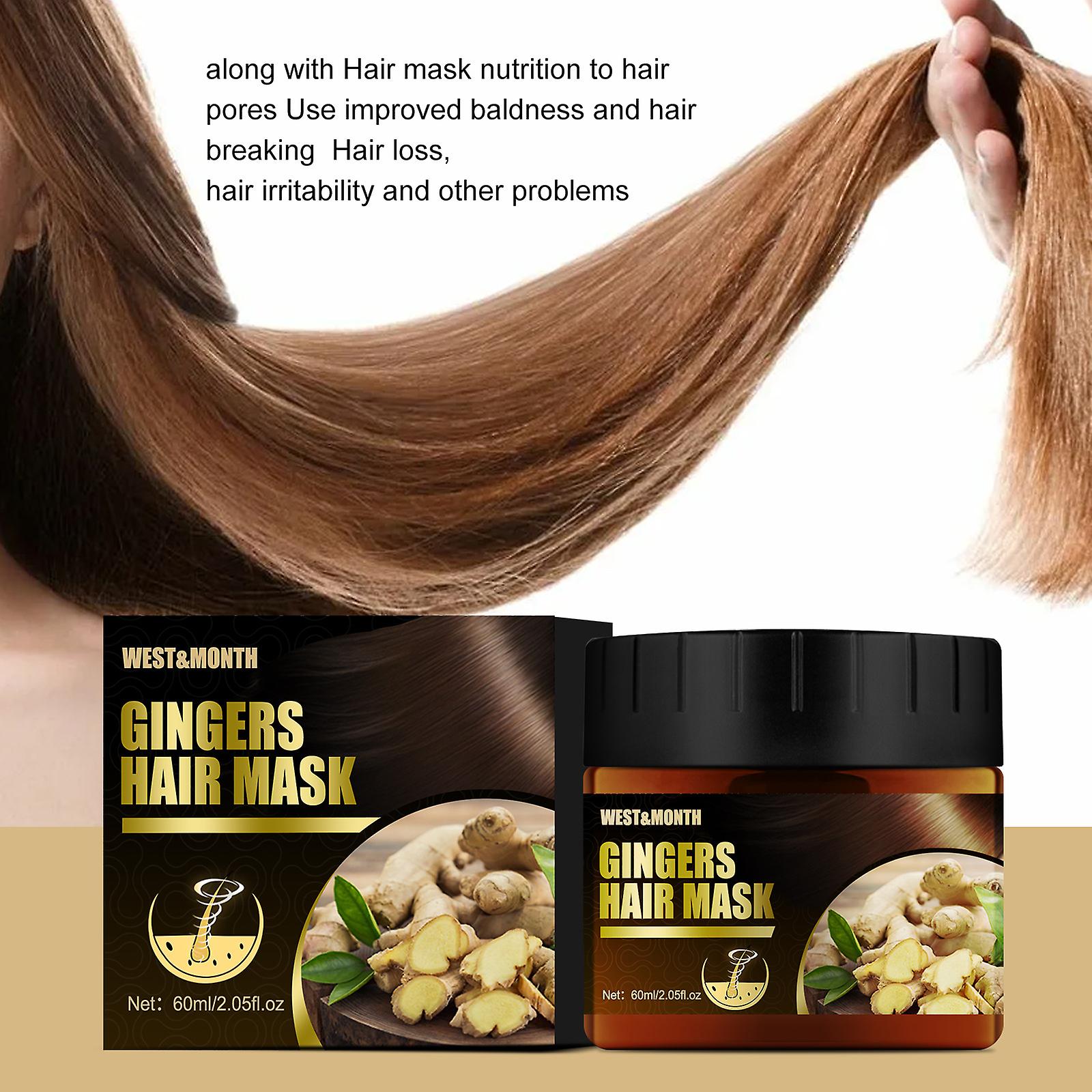 Ginger Hair Mask Hair Nourishment Dense Roots Hair Softening Smoothing Frizz Repairing Hair Mask