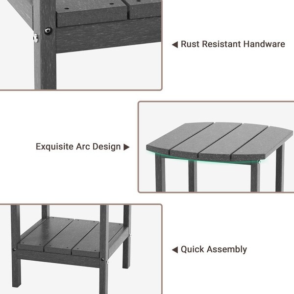 2Tier Adirondack Side Table，Outdoor End Tables HDPE AllWeather Resistant