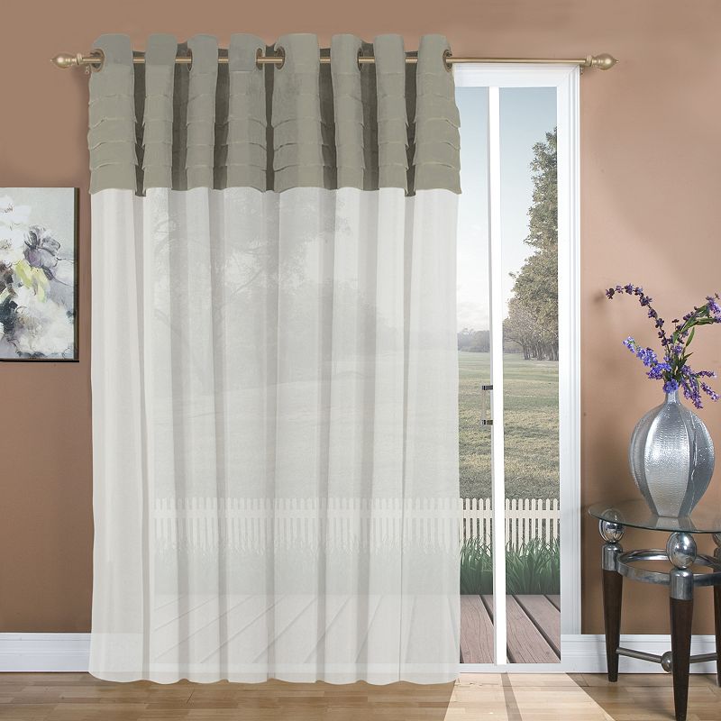 Geneva Pleated Grommet Patio Panel w/Wand