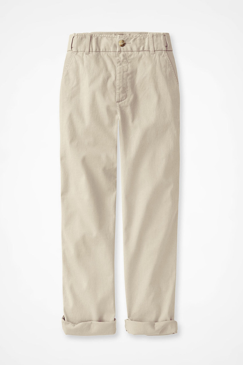 Hidden Stretch-Waist Chino Crops
