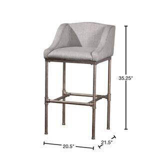 Hillsdale Furniture Dillon Metal 35.25 in. Textured Silver Counter Height Stool 4188-826