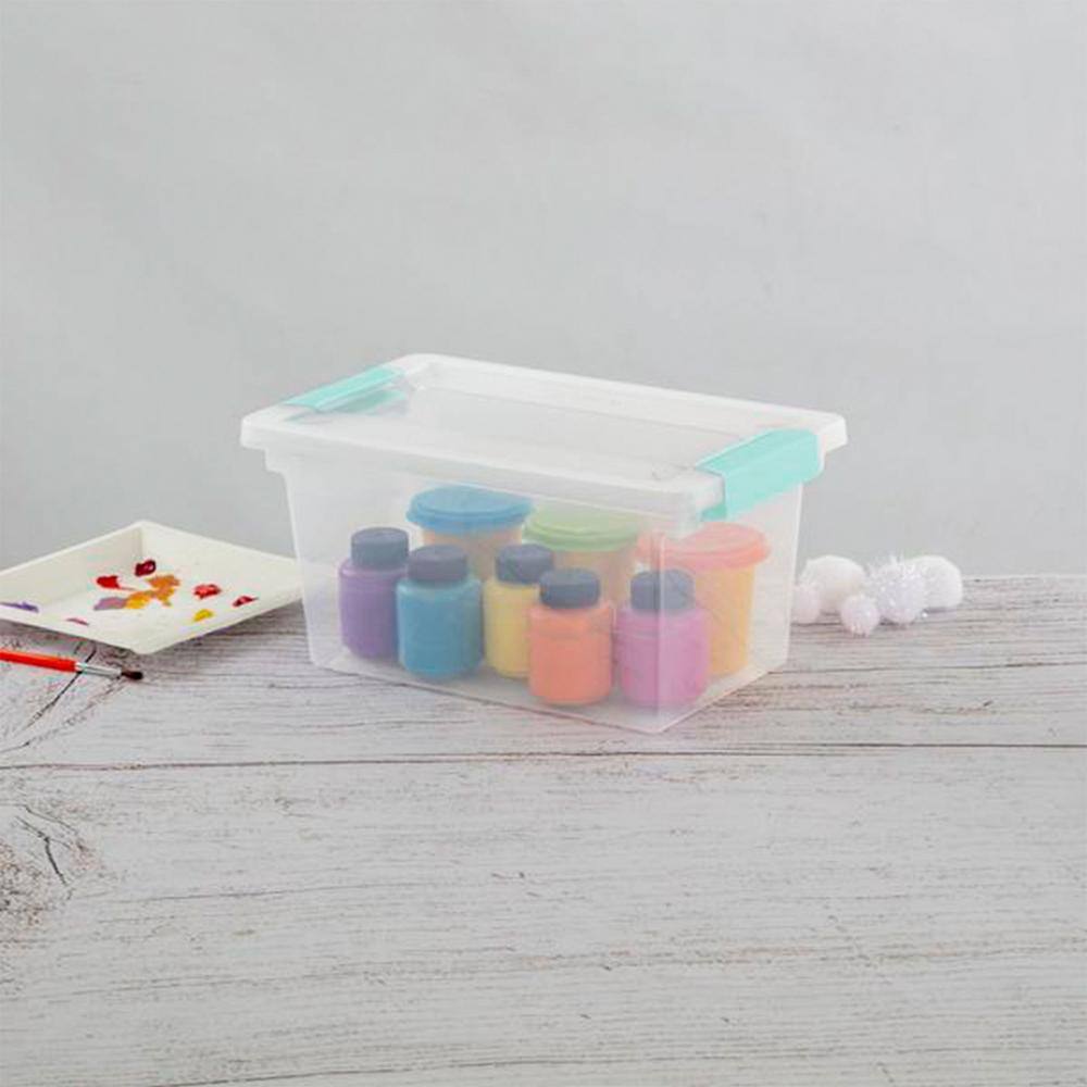 Sterilite 19628604 Medium Clip Box Clear Storage Tote Container with Lid 4 x 19628604