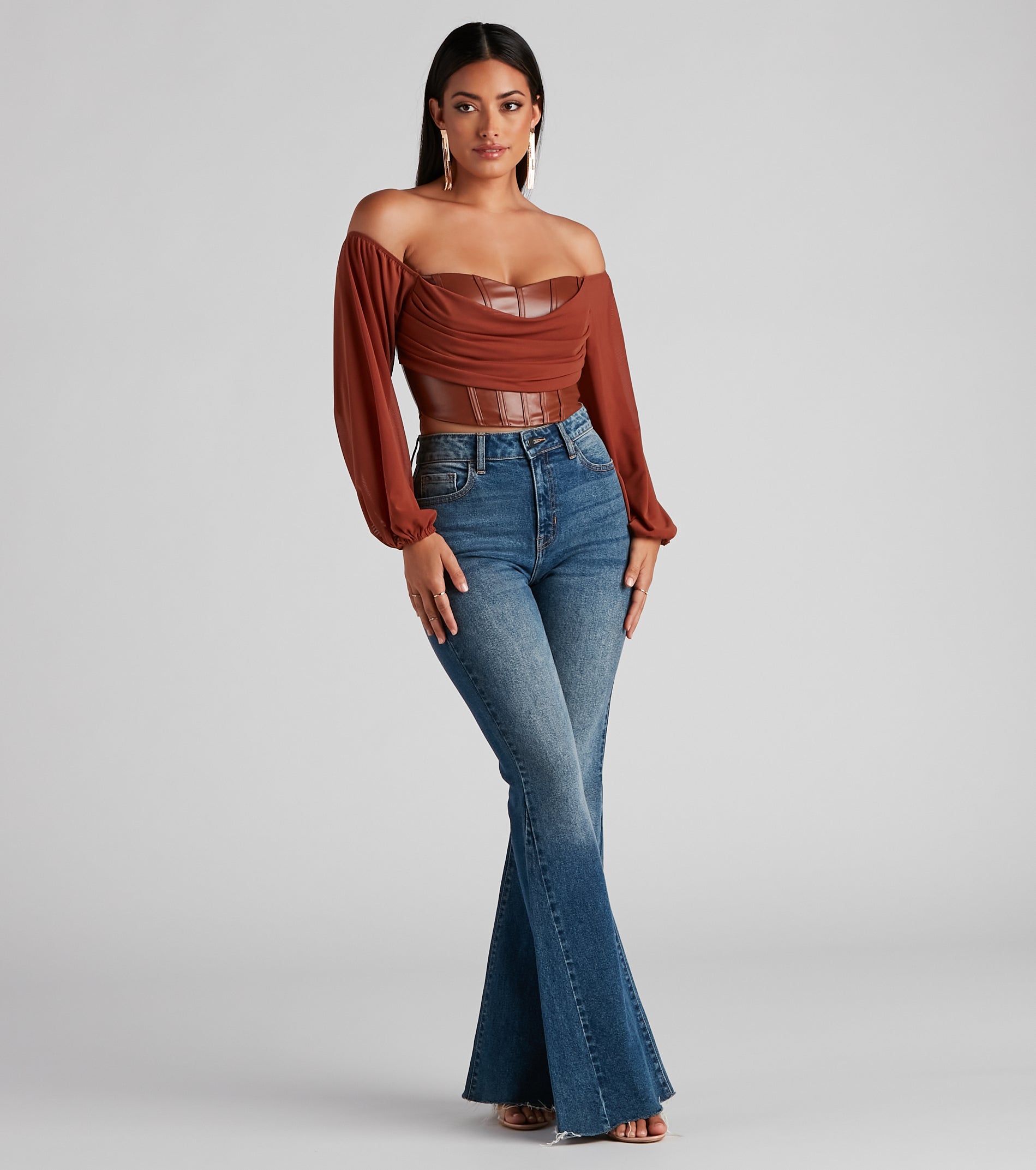 Edgy Luxe Off The Shoulder Corset Top