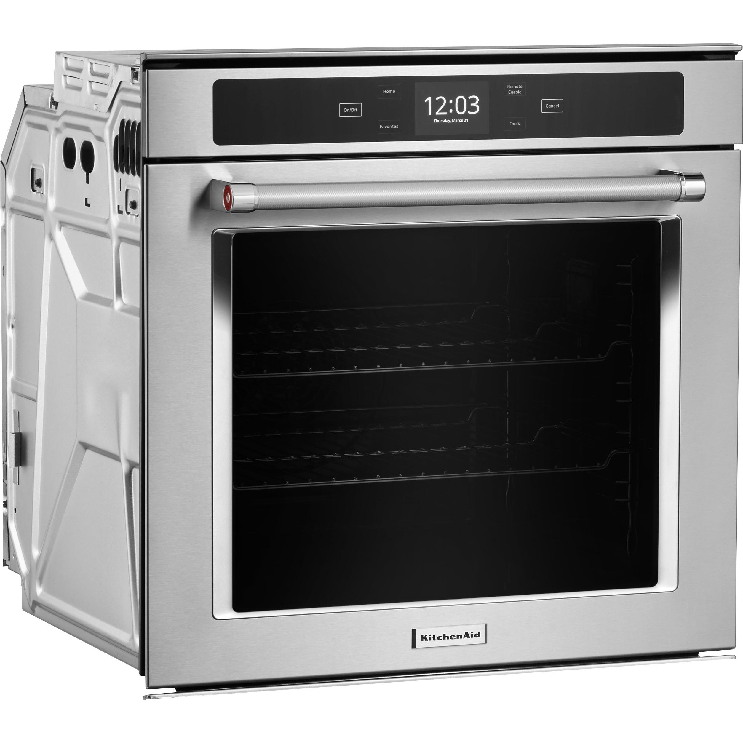 KitchenAid 24-inch, 2.9 cu. ft. Built-in Single Wall Oven with Wi-Fi Connectivity YKOSC504PPS