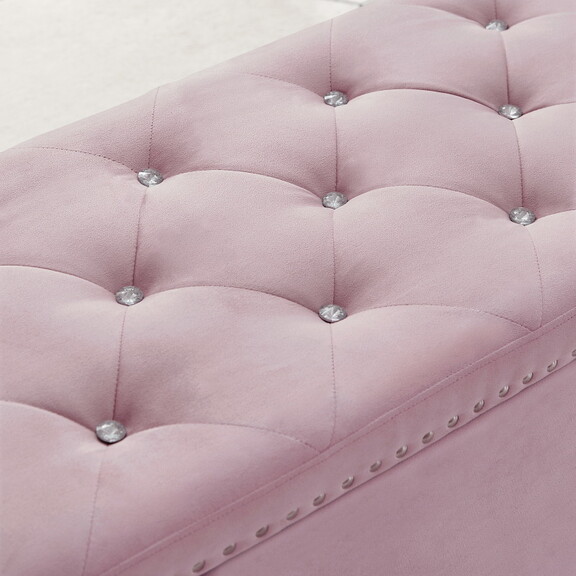 Storage bench  velvet upholstered tufted bench for...