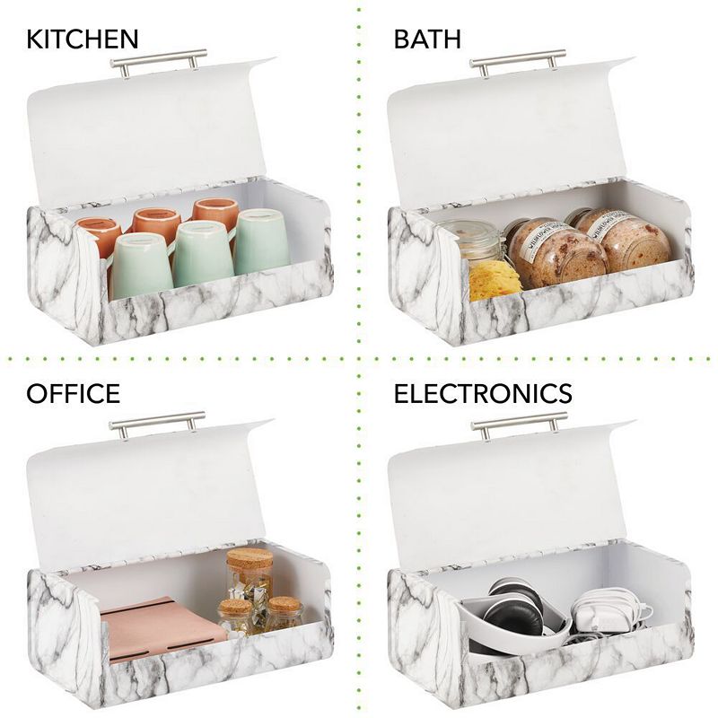 mDesign Metal Kitchen Countertop Bread Box， Home Storage Bin