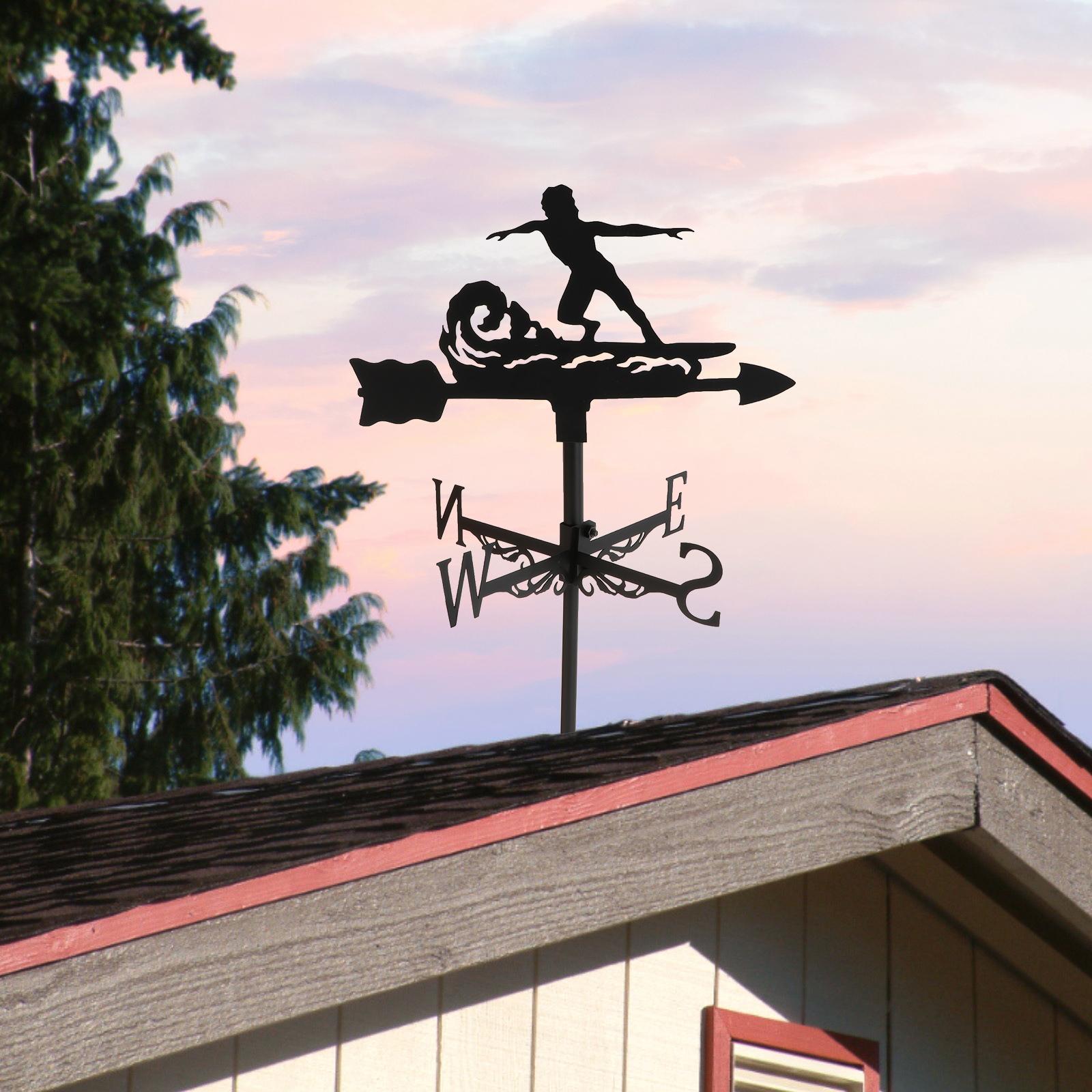 Roof Mount Weather Vane Wind Direction Indicator Outdoor Decoration Surf