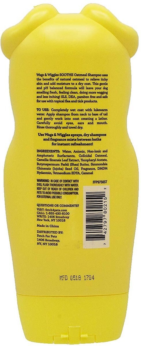 Wags and Wiggles Soothe Oatmeal Dog Shampoo， 16-oz