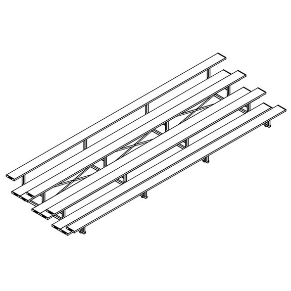 Jaypro BLDP 421TRG Bleacher   21' (4 Row   Double ...