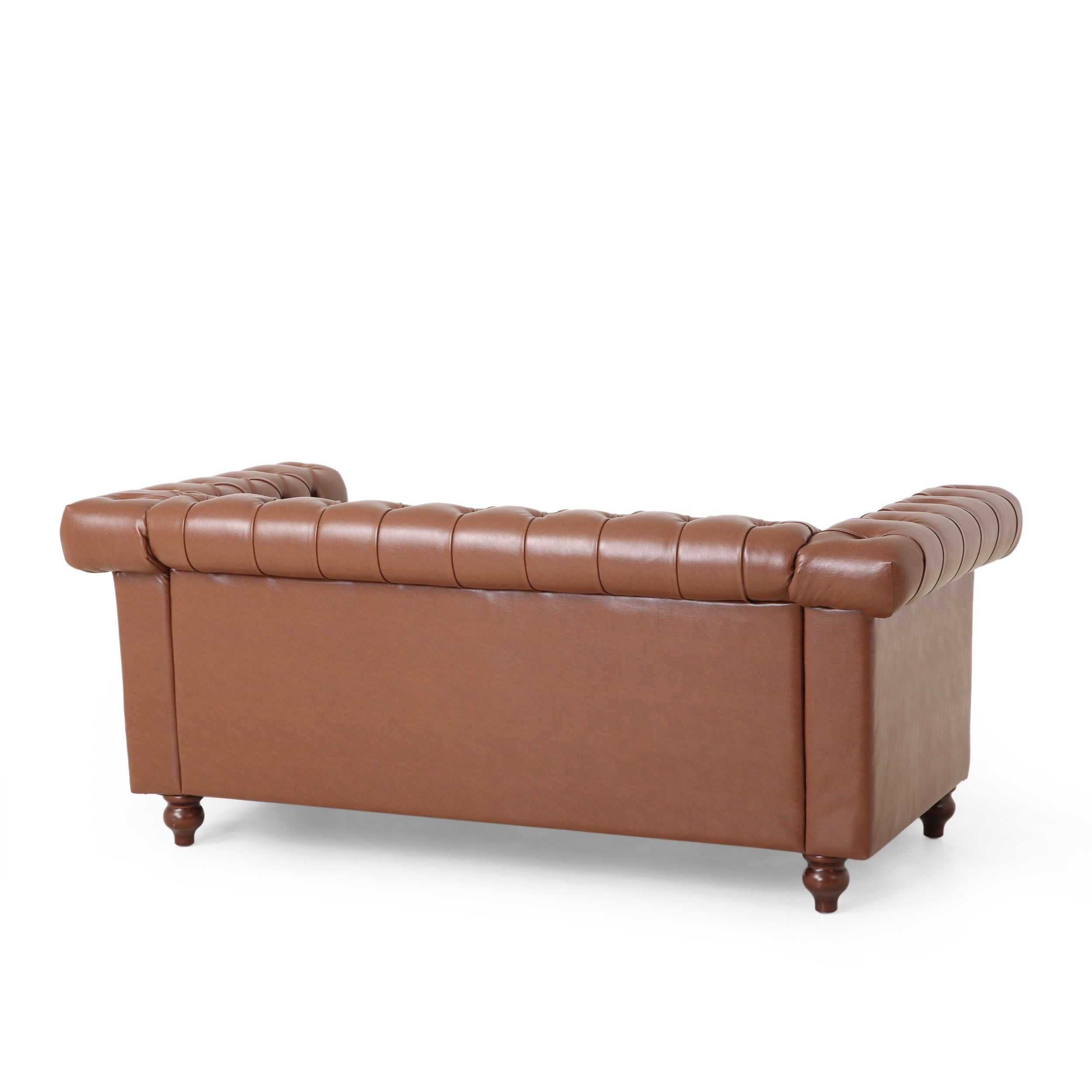 Timber Modern Glam Tufted Loveseat with Nailhead Trim