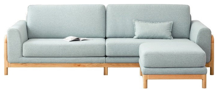 Oak Solid Wood Fabric Sofa Modern   Midcentury   Sofas   by GVAwood  Houzz