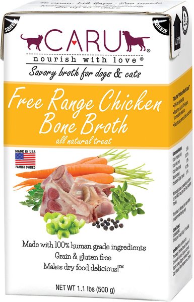 Caru Free Range Chicken Bone Broth Human-Grade Dog and Cat Wet Food Topper