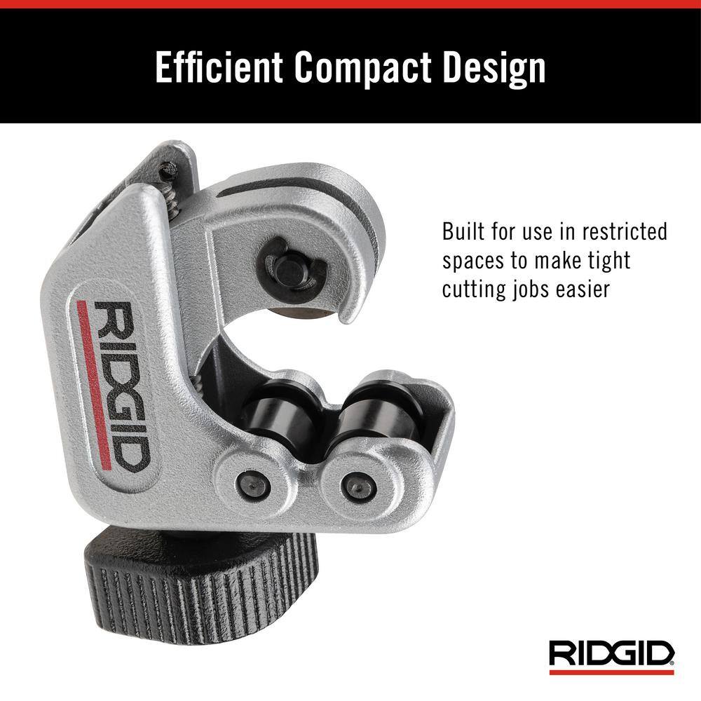 RIDGID 14 in. to 1-18 in. 101 Close Quarters Copper Aluminum Brass and Plastic Tubing Cutter Multi-Use Tubing Tool 40617