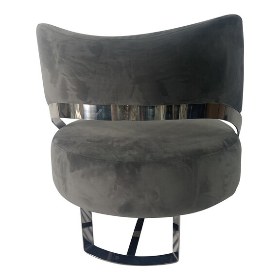 Ashy Grey and Silver Sofa Chair B030131460