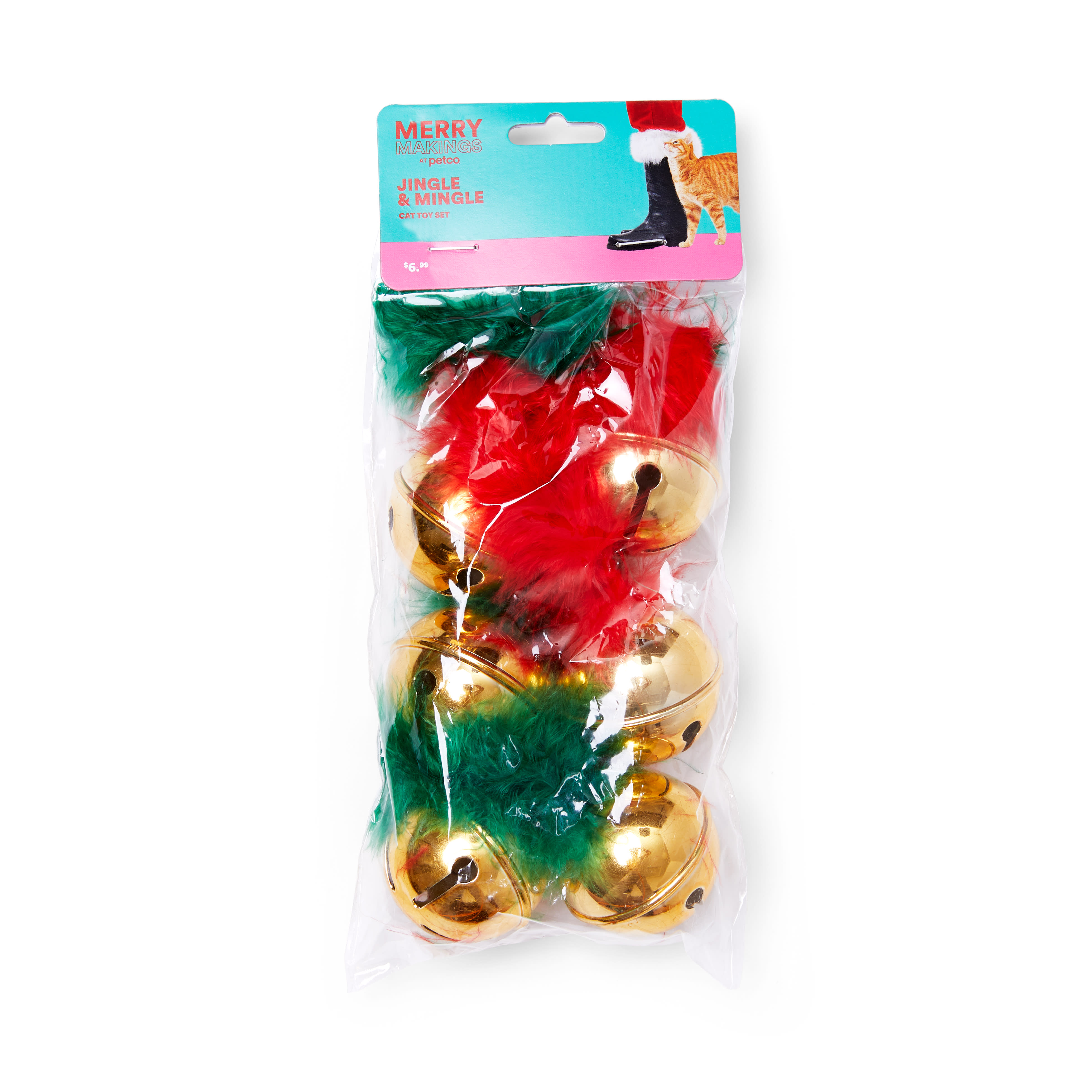 More and Merrier Bells Cat Toy， Pack of 6