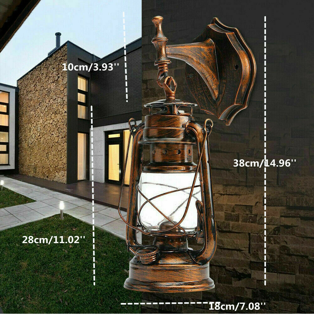 TFCFL Outdoor Wall Porch Light Vintage Lantern Lamp Wall Mounted Lighting Fixture E27