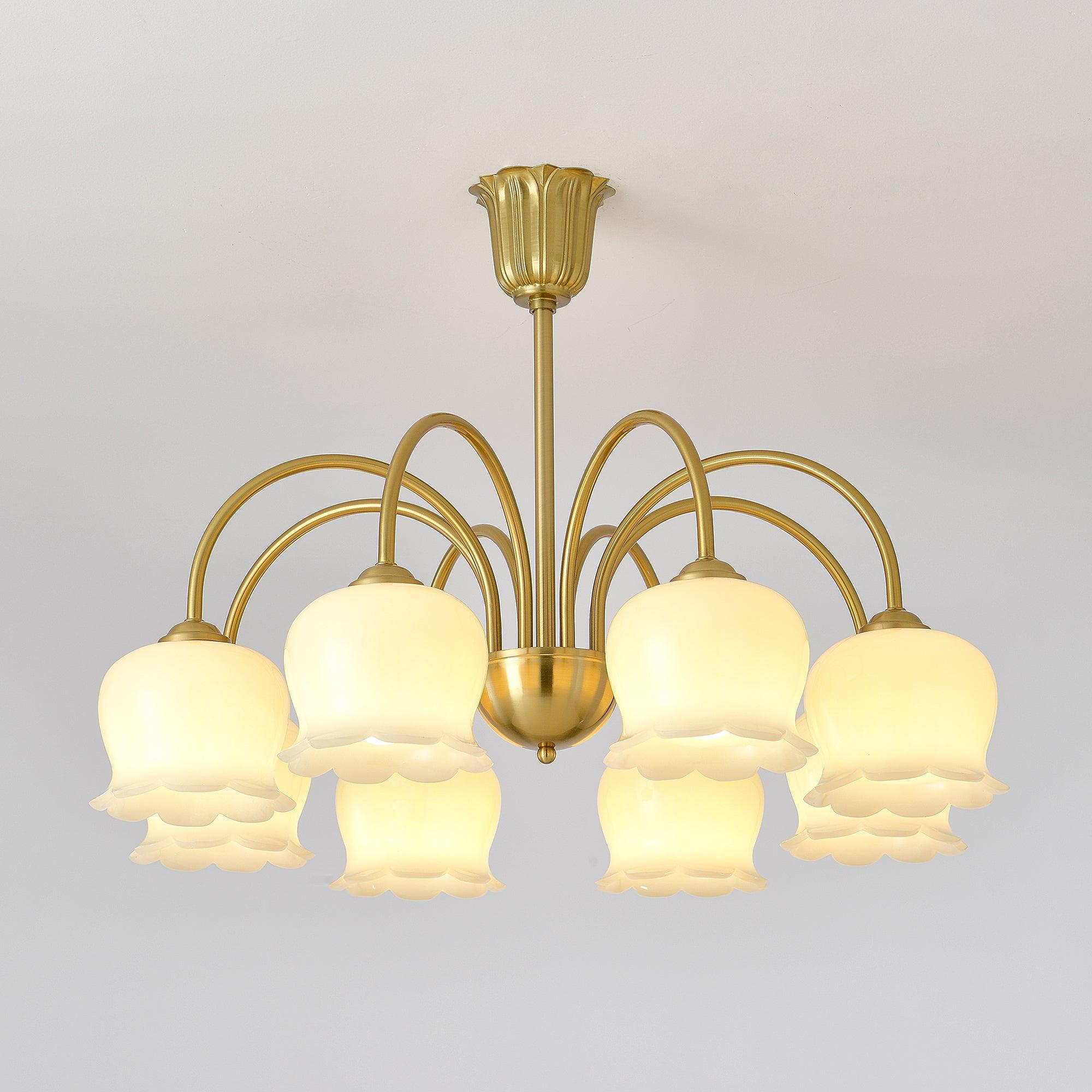 Orchids Brass Chandelier