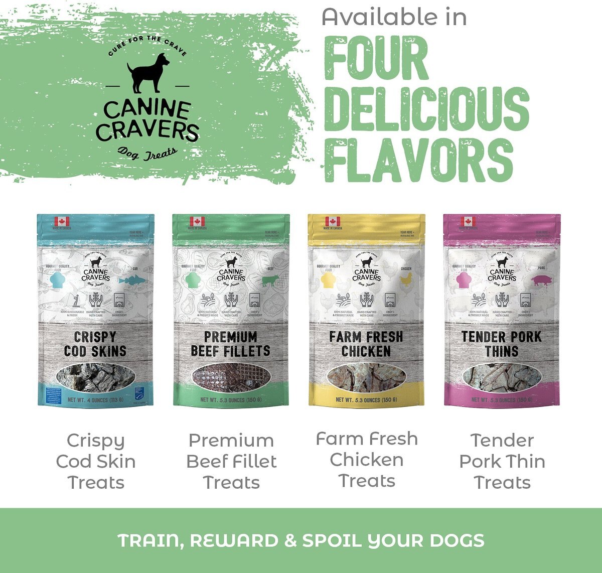 Canine Cravers Premium Beef Fillets Dehydrated Dog Treats， 5.3-oz pouch