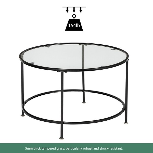 Tempered Glass Countertops Round Coffee Table End Table