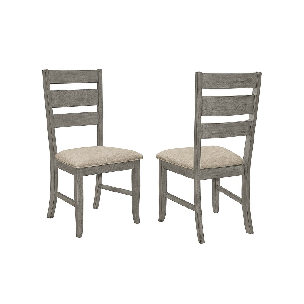 Best Quality Furniture 7 piece Rustic Dark Grey Dinette Set