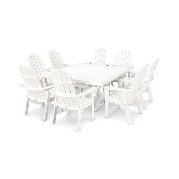 POLYWOOD Vineyard Adirondack 9Piece Nautical Trestle Dining Set