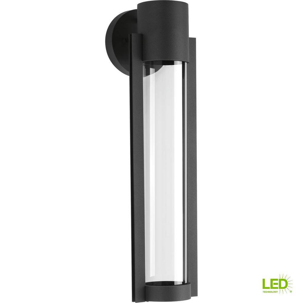 Progress Lighting Z-1030 LED Collection 1-Light Textured Black Clear Glass Modern Outdoor Medium Wall Lantern Light P560056-031-30