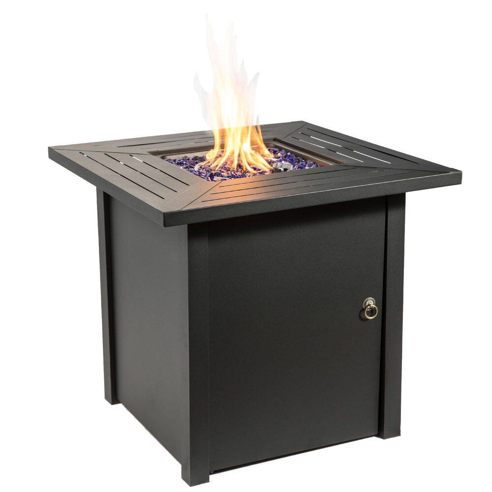 Teamson Home 30 in. Square Steel Propane Gas Fire Pit HF45701AA-S