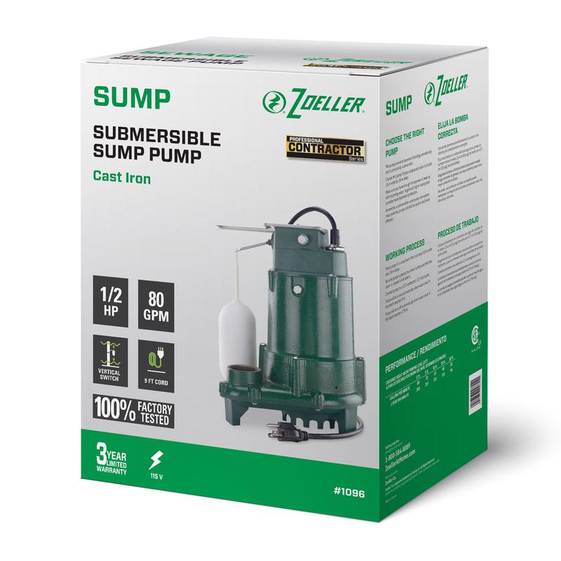 SUB SUMP PUMP 1/2HP CI